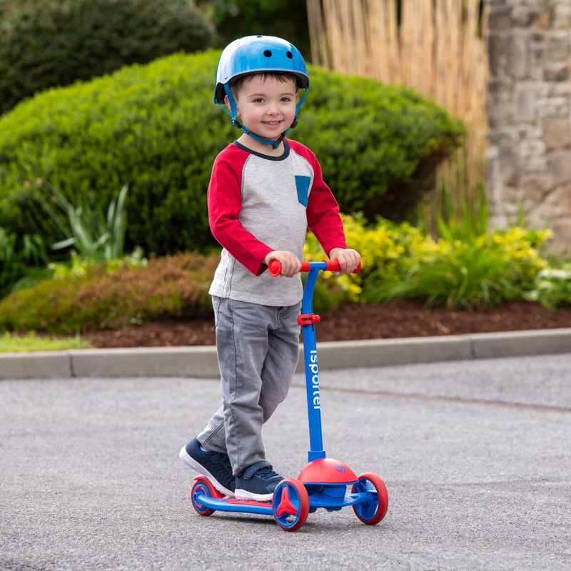 iSporter Kinderstep Mini Step met 3 Wielen en LED Verlichting blauw/rood