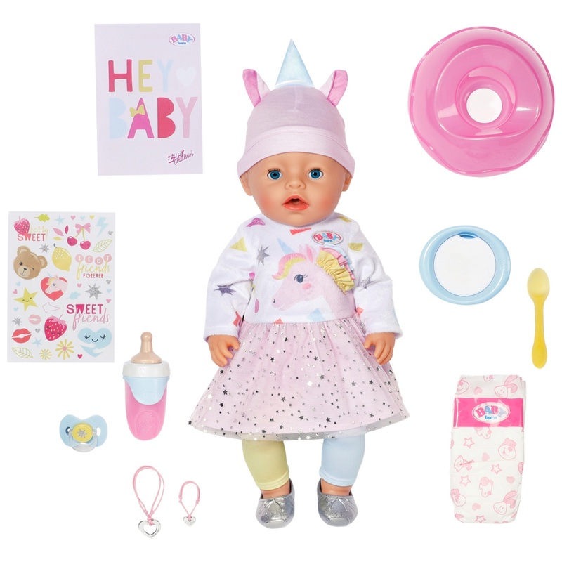 BABY born Pop Emma met Eenhoorn Outfit 43 cm
