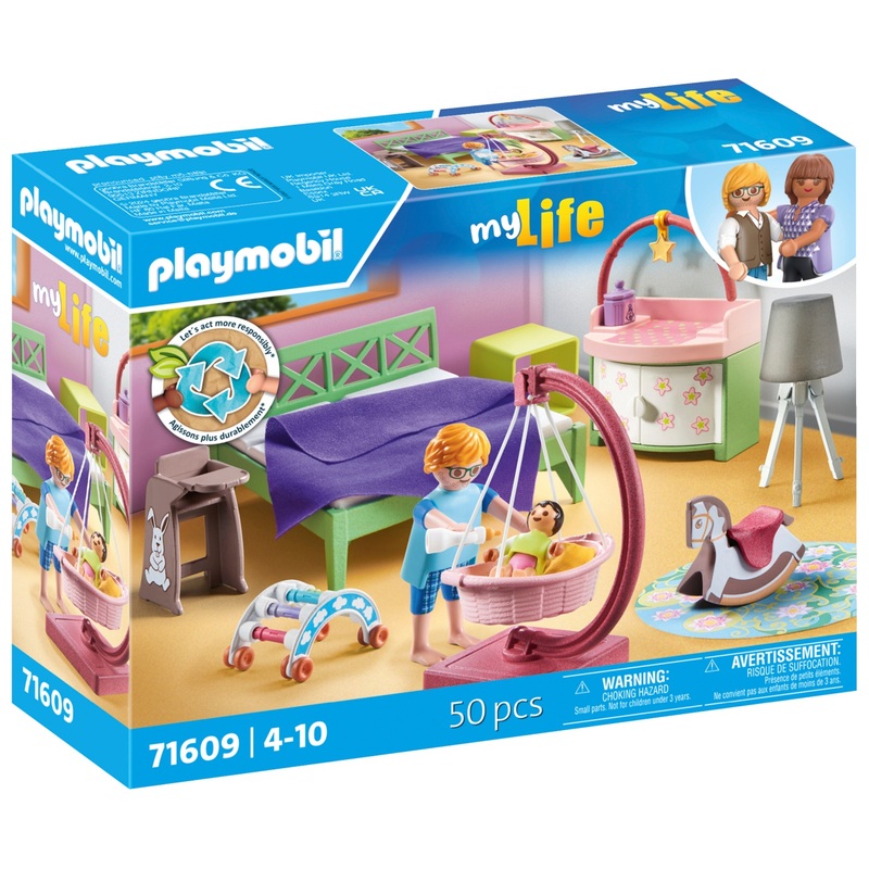 Playmobil - My Life 71609 Chambre de Parents avec Berceau Suspendu