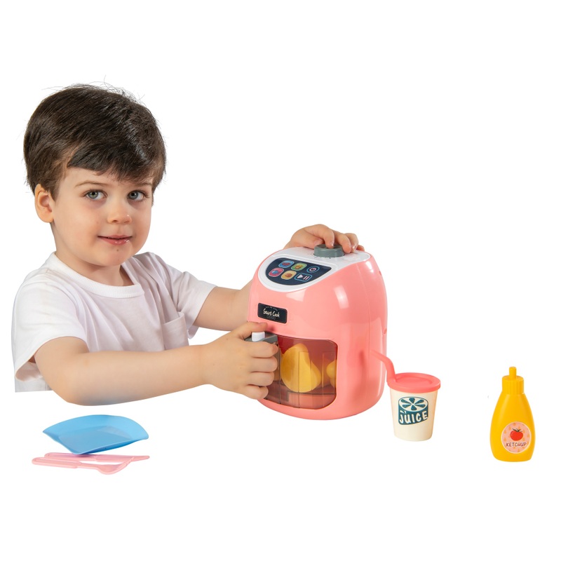 Friteuse à Air Jouet Pour Enfants + 15 Accessoires - Aliments Changeant De Couleur, Musique Et Lumières - Dès 3 Ans