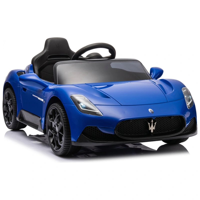 Maserati MC20 Ride On Car Blue Side Profile UK