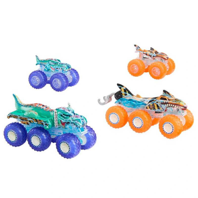 Close up of Hot Wheels Monster Truck tyres and body