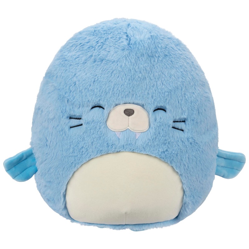 Squishmallows Fuzz-a-Mallows Knuffel Harvey de Walrus 30 cm blauw