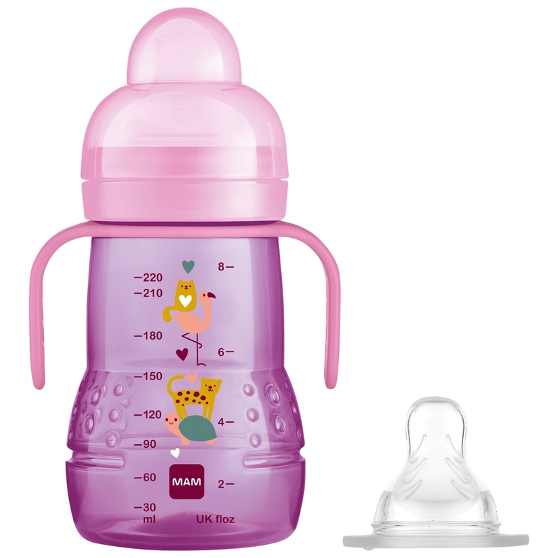 MAM 2-in-1 Trainer Sippy Cup 4 Months+ 220ml Pink