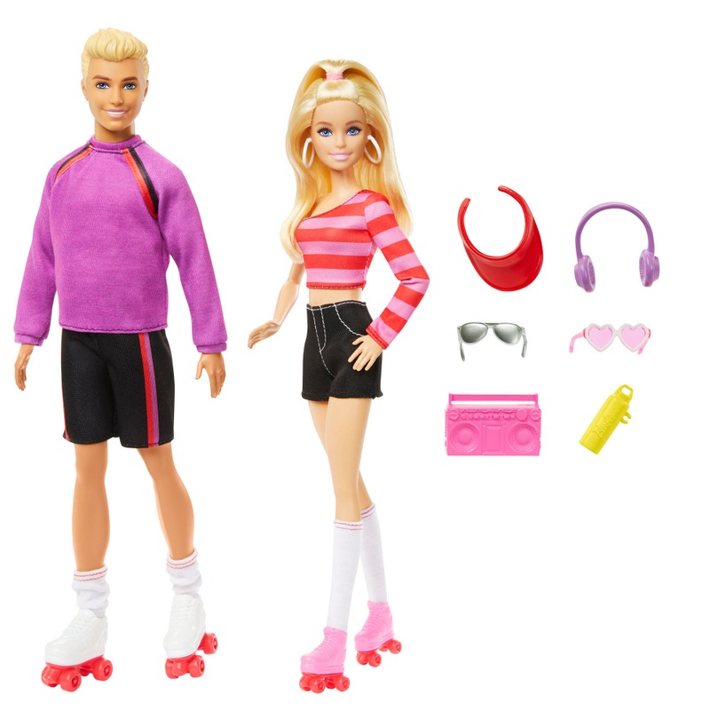 Barbie Fashionistas Poppen Barbie en Ken op Rolschaatsen