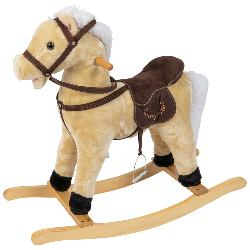 Cheval à Bascule en Bois - Beige