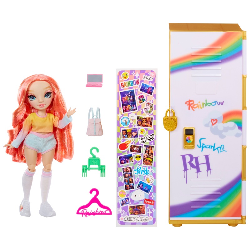 Rainbow High pop Roze Pagina met kastje en accessoires roze