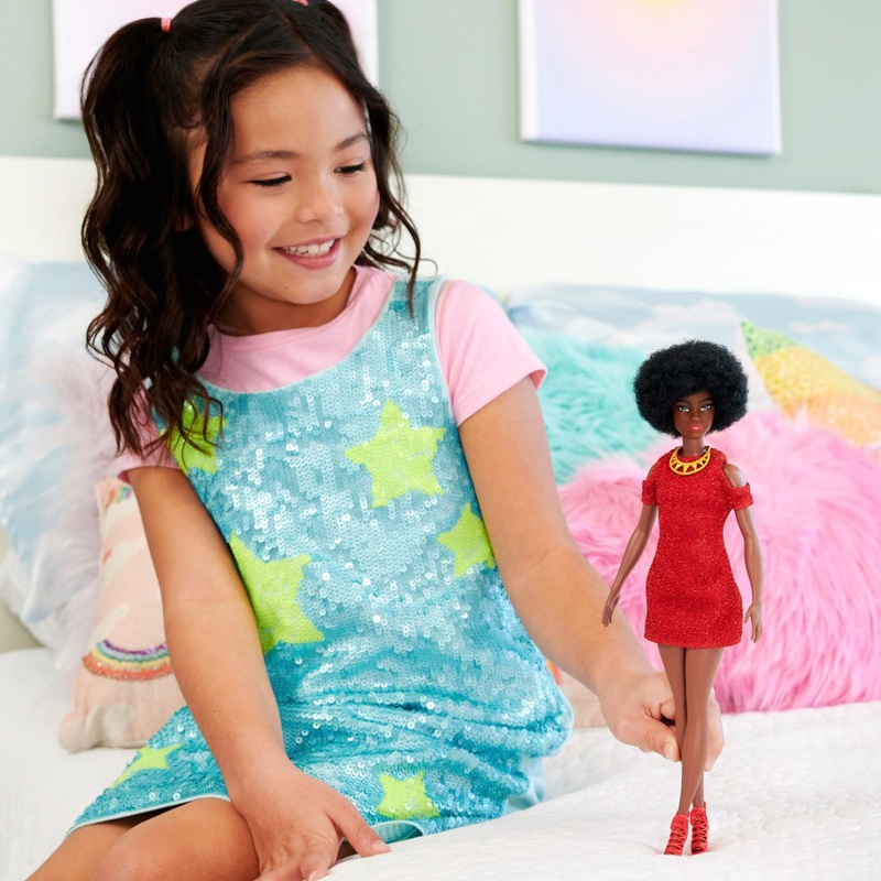 Barbie Fashionistas Pop in Jurk rood