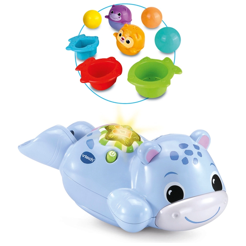 VTech - Jouet de Bain Théo, mon Hippo Bébé Nageur
