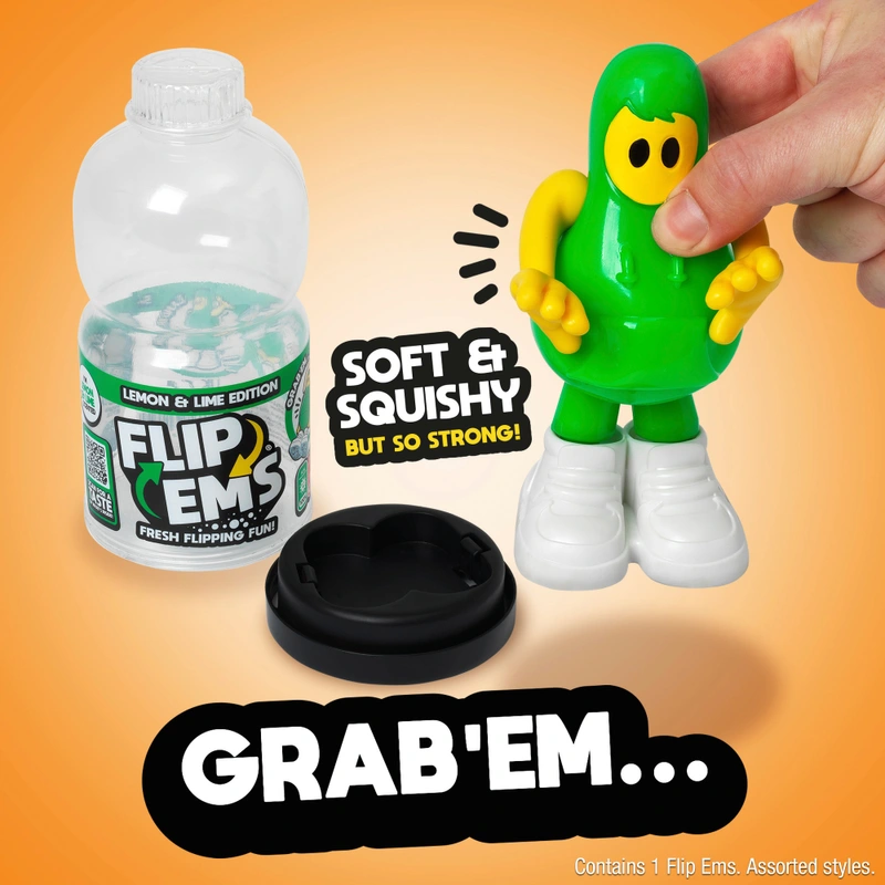 Child playing with Flip'Ems character bottle UK