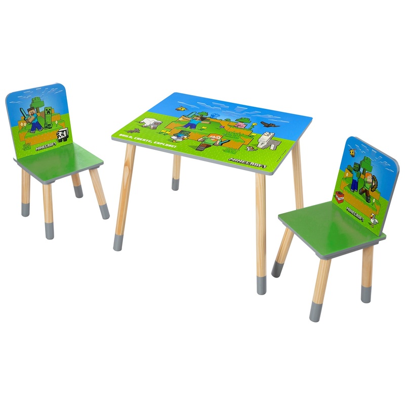 Minecraft Kindertafel met Stoeltjes