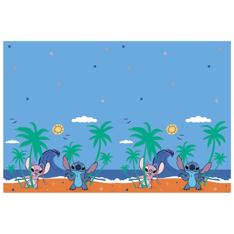 Disney Stitch & Angel Plastic Tafelkleed 120 x 180 cm blauw