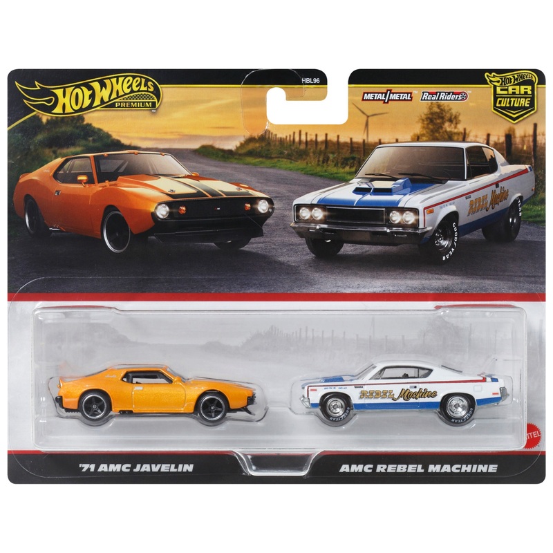 Hot Wheels - Car Culture Premium 1/64 Véhicules '71 AMC Javelin et AMC Rebel Machine