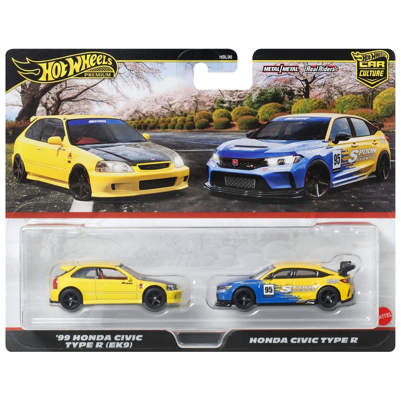 Hot Wheels Premium Car Culture Auto's 2-Pack '99 Honda Civic EK9 en Honda Civic Type R Set