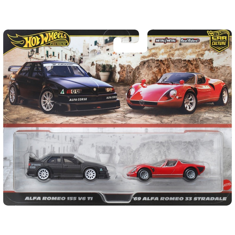 Hot Wheels - Car Culture Premium 1/64 Véhicules Alpha Romeo 155 V6 et Alpha Romeo Stradale '69