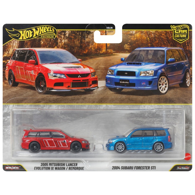 Hot Wheels Premium Car Culture Auto's 2005 Mitsubishi Lancer en 2004 Subaru Forester STI