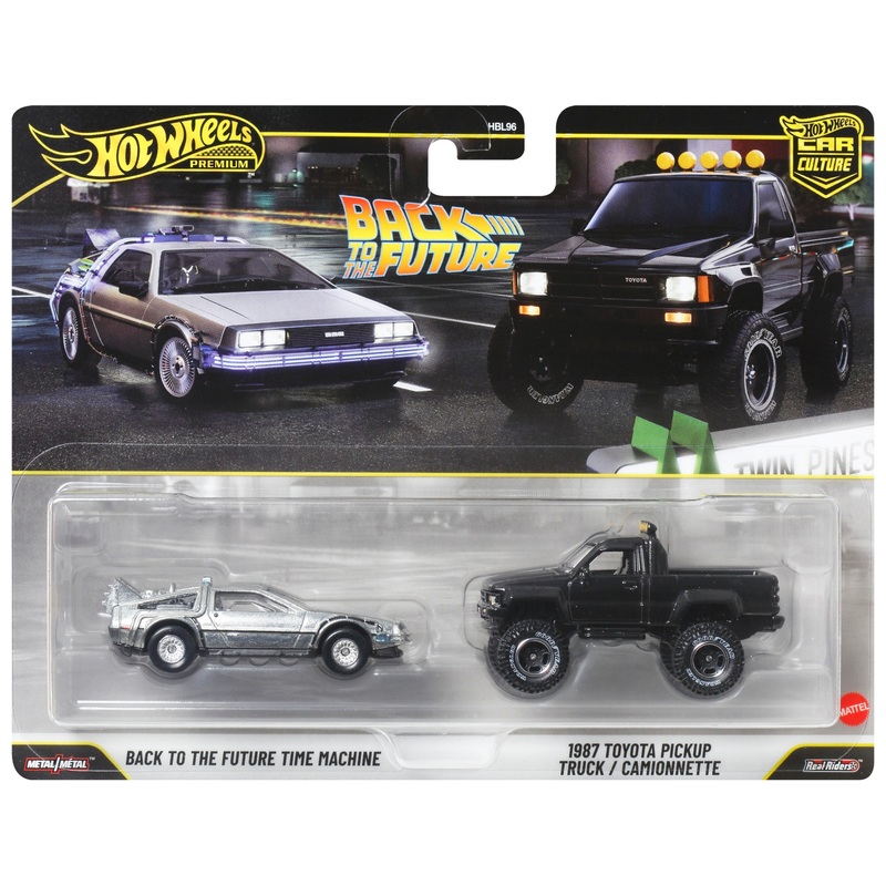 Hot Wheels Premium Car Culture 2 Pack 1:64 Time Machine & '87 Toyota Pickup Truck