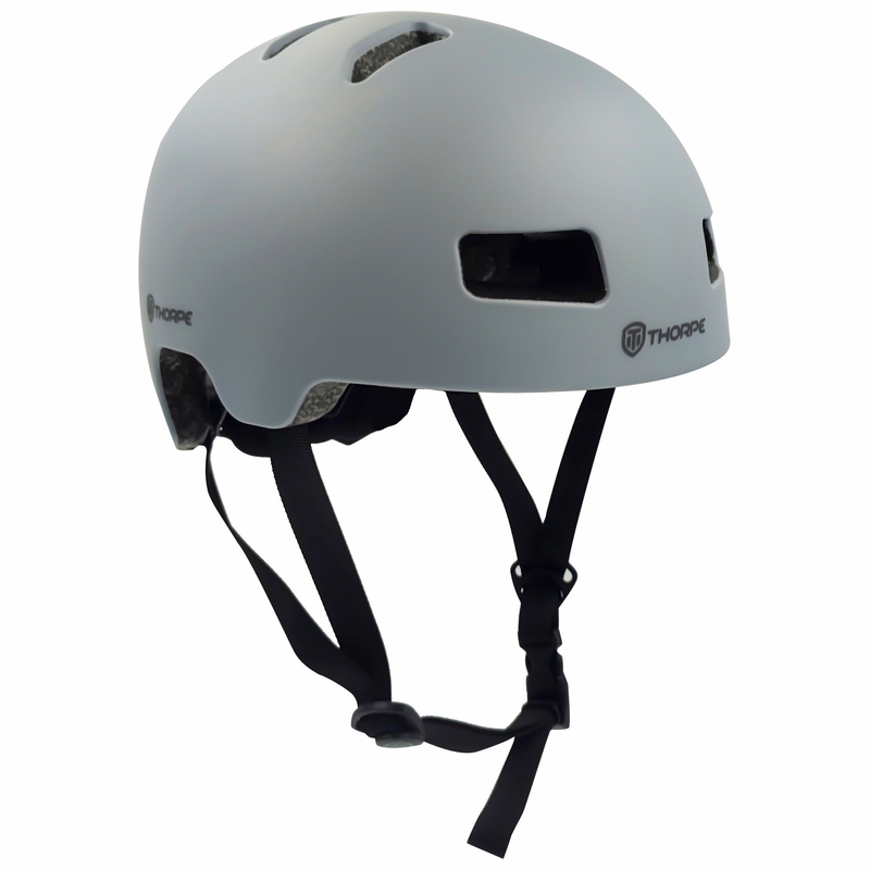 Thorpe Skate Helmet with Rear LED Light Grey Size 53 - 58cm