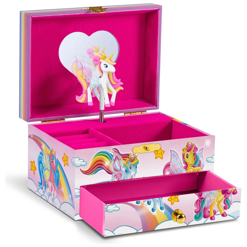 Galupy Unicorn Eenhoorn-sieradendoos met speeldoos roze