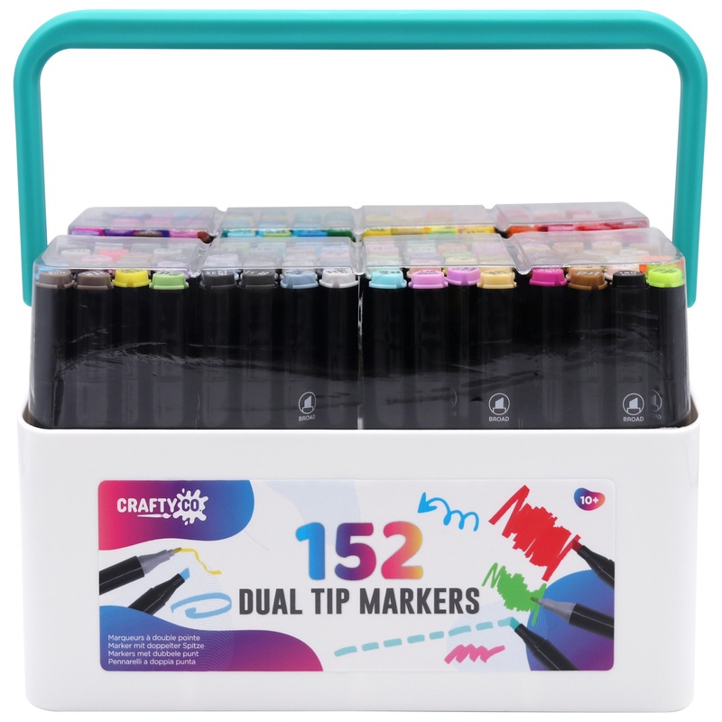 Crafty Co. Professionele Dual Tip Permanent Markers 152 Pack