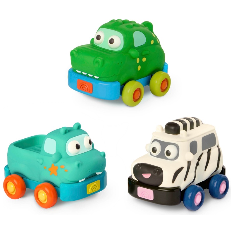 Battat - Coffret 3 Mini Véhicules Animaux Safari Speedsters