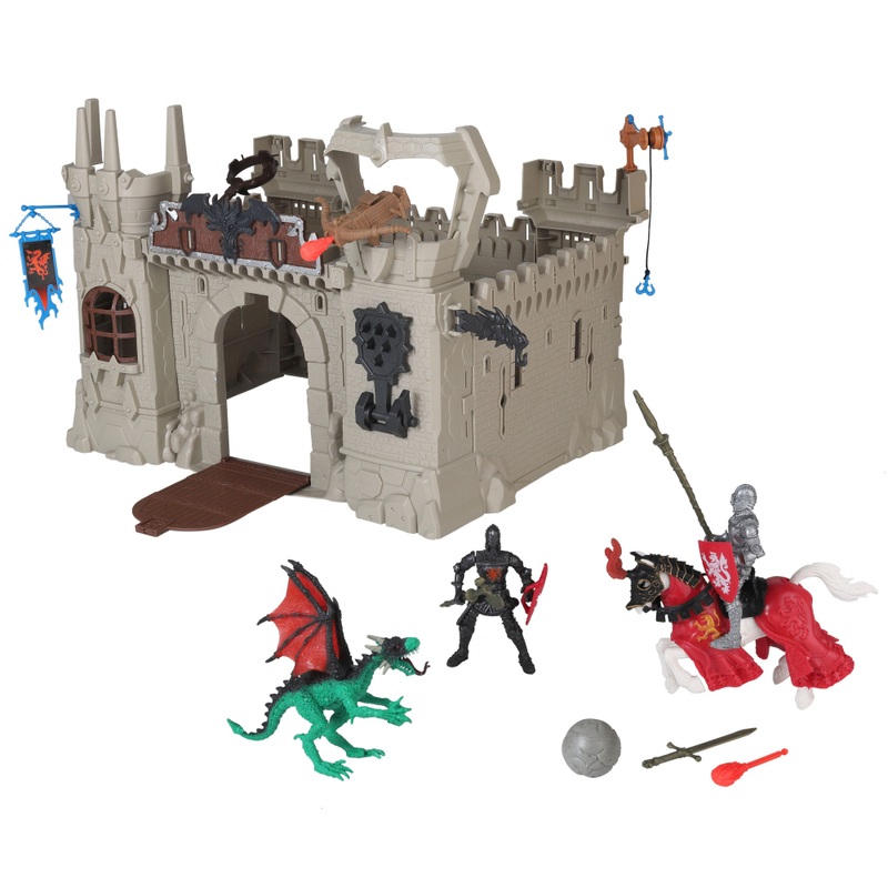 Medieval Kingdom Kasteel met Katapult, Ridders en Draken 24-delig