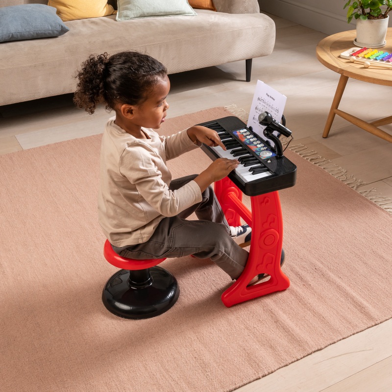 Big Steps - Clavier Musical 37 Touches avec Micro et Tabouret - Noir