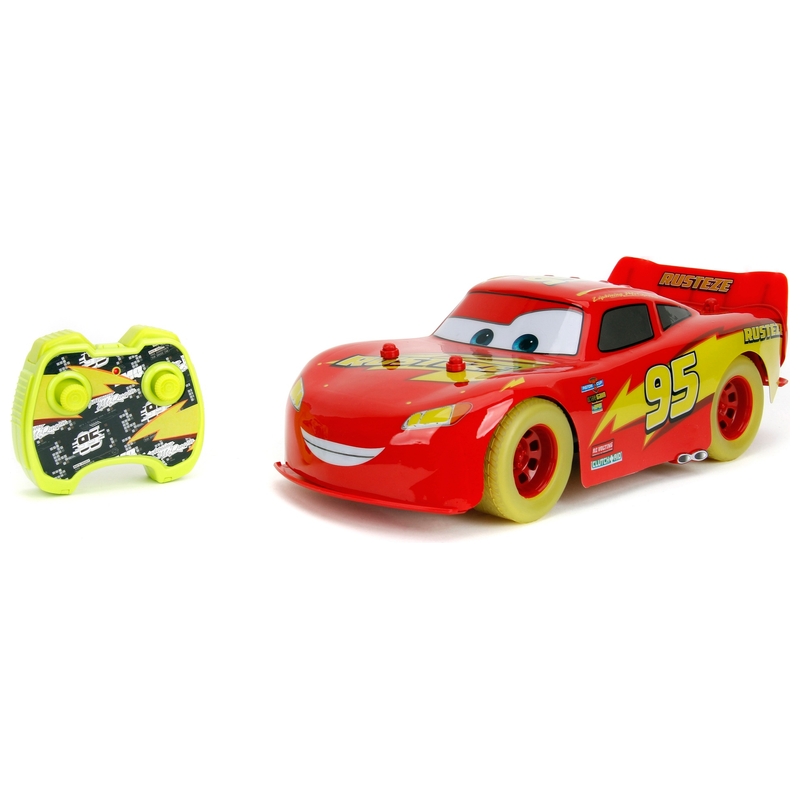 Disney Pixar - Cars Voiture Télécommandée 1/14 Flash McQueen - Brille dans le Noir