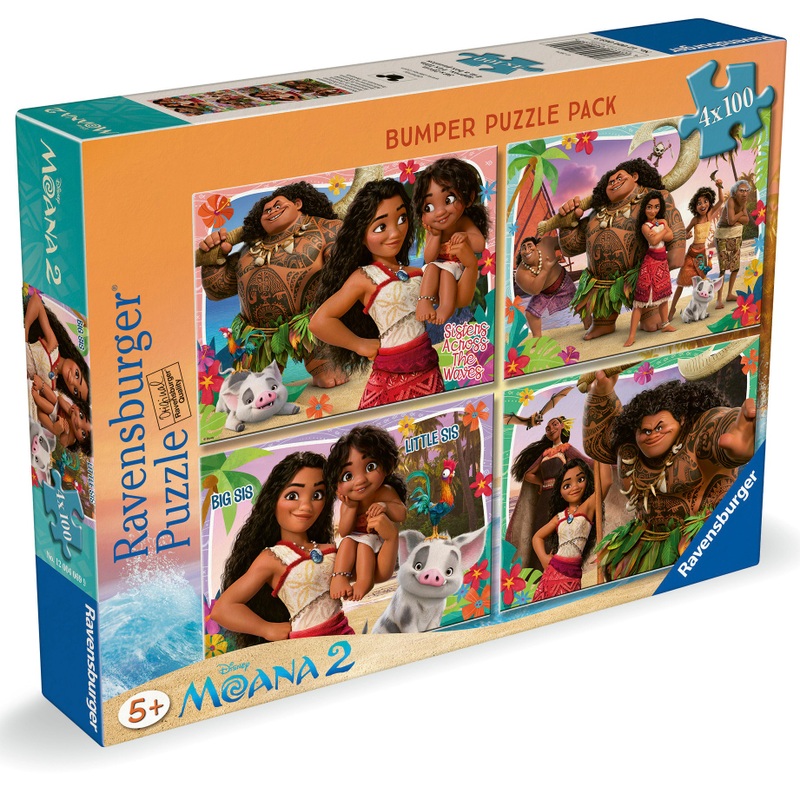 Ravensburger Disney Moana 2 Jigsaw Puzzles Bumper Pack 4 x 100 Pieces