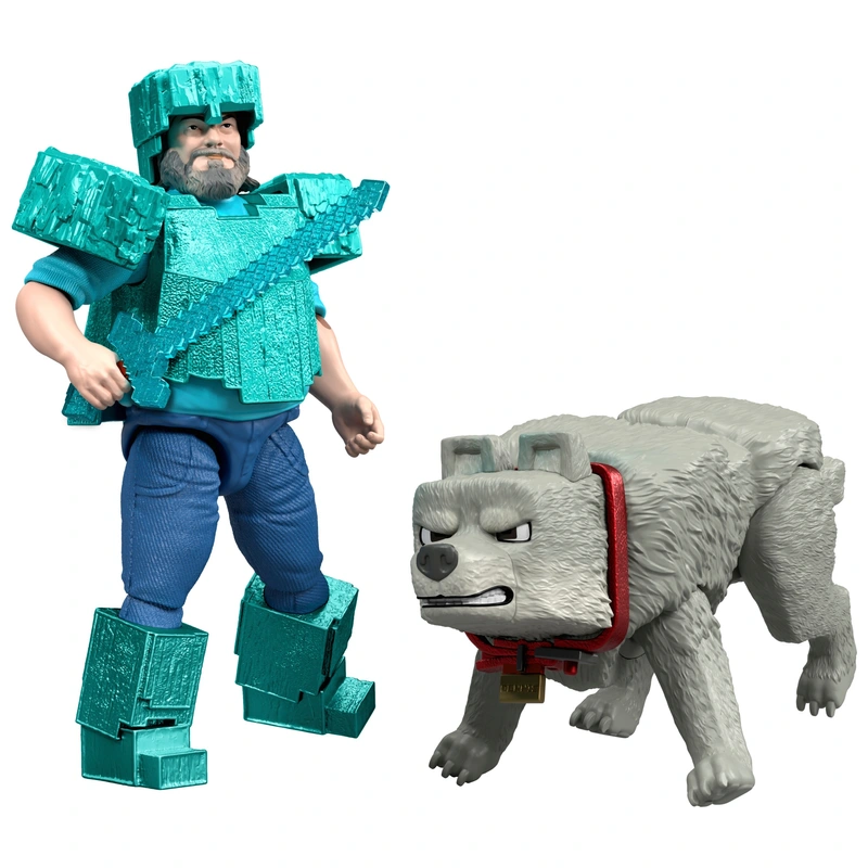 Minecraft Movie Action Figure Man's Best Wolf 2 Pack UK
