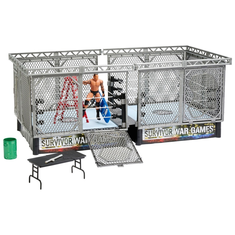WWE - Survivor War Games Série Ensemble de Jeu Steel Cage et Figurine Randy Orton