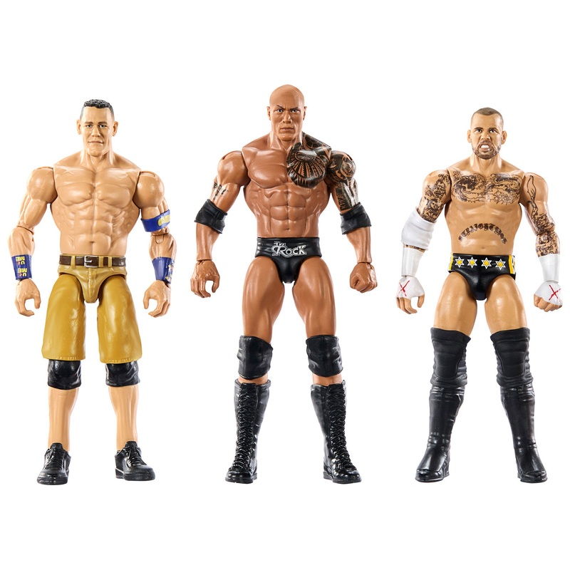 WWE Main Event Actiefiguren 3-set Roman Reigns, The Rock en Jimmy Uso