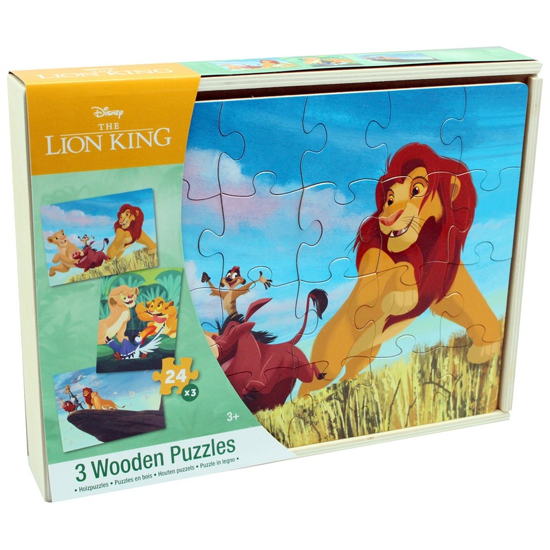 Disney Le Roi Lion - Puzzles Bois 3x24 Pièces