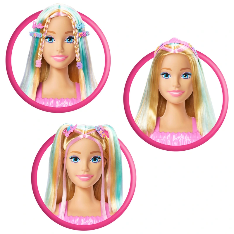 close up of Barbie Colour Reveal hair features