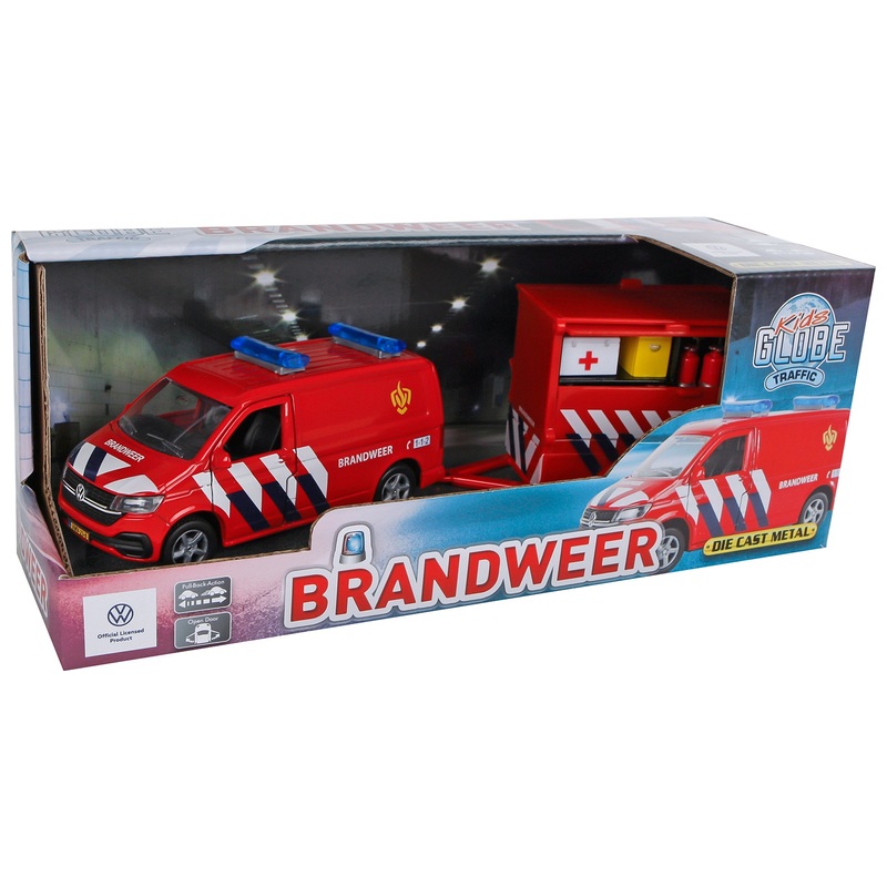 Volkswagen Transporter Brandweer met Aanhangwagen 27,5 cm
