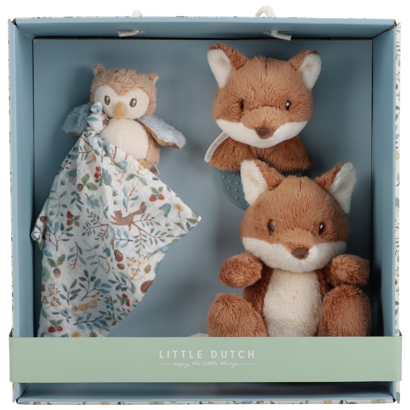 Little Dutch Geschenkset Forest Friends met Knuffel, Knuffeldoekje en Rammelaar