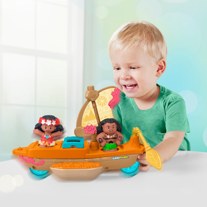Fisher-Price Little People Disney Princess Moana & Maui's Canoe Set | Smyths Toys UK