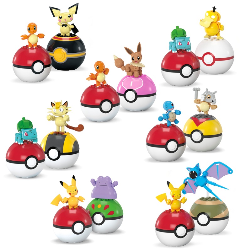 Mega Construx - Coffret Collection Poké Balls avec 2 Pokémon - Modèle Alatoire