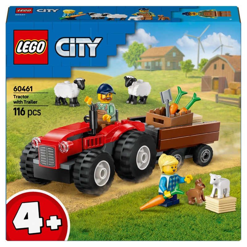 LEGO City 60461 Rode Tractor met Aanhanger en Schapen Set