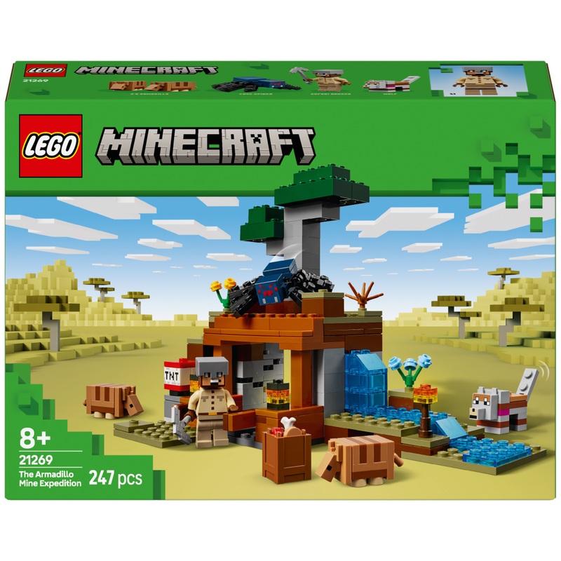 LEGO Minecraft 21269 De Gordeldieren bij de Mijn Set