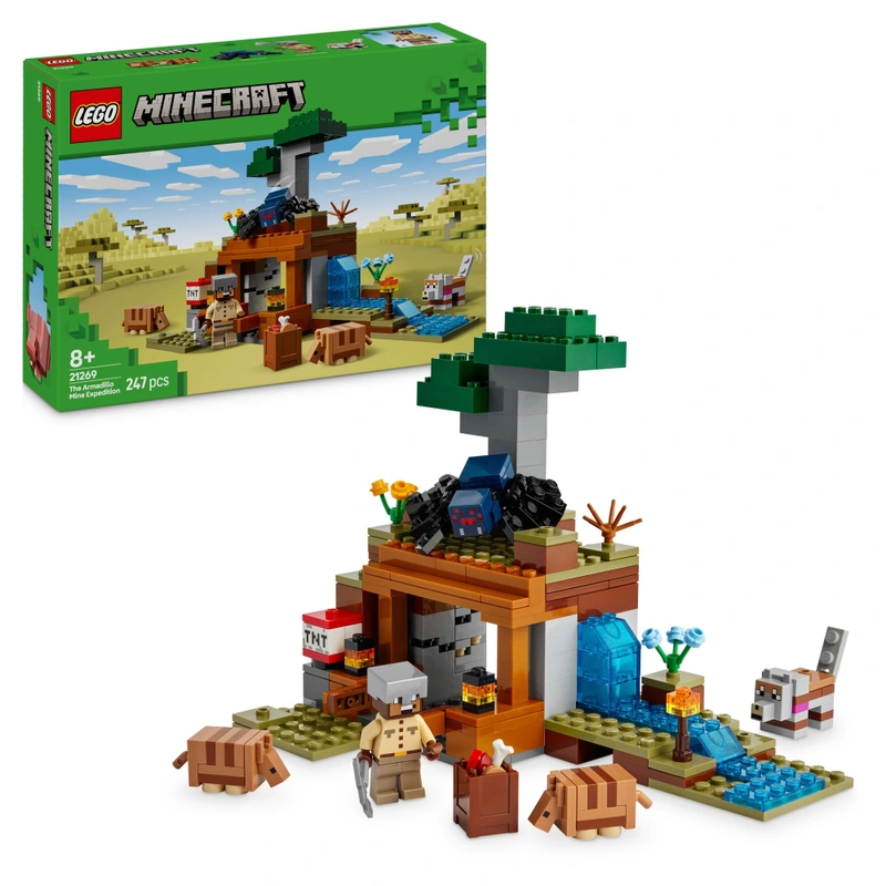 LEGO Minecraft 21269 The Armadillo Mine Expedition set features for UK gamers