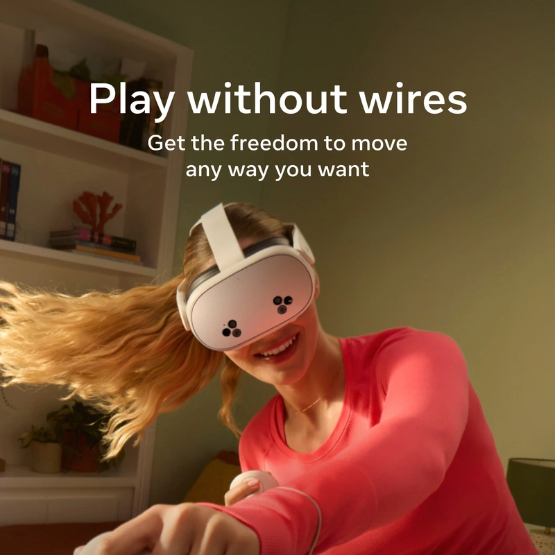 Meta Quest 3S 256GB All-In-One Mixed Reality Headset and Controllers view 3