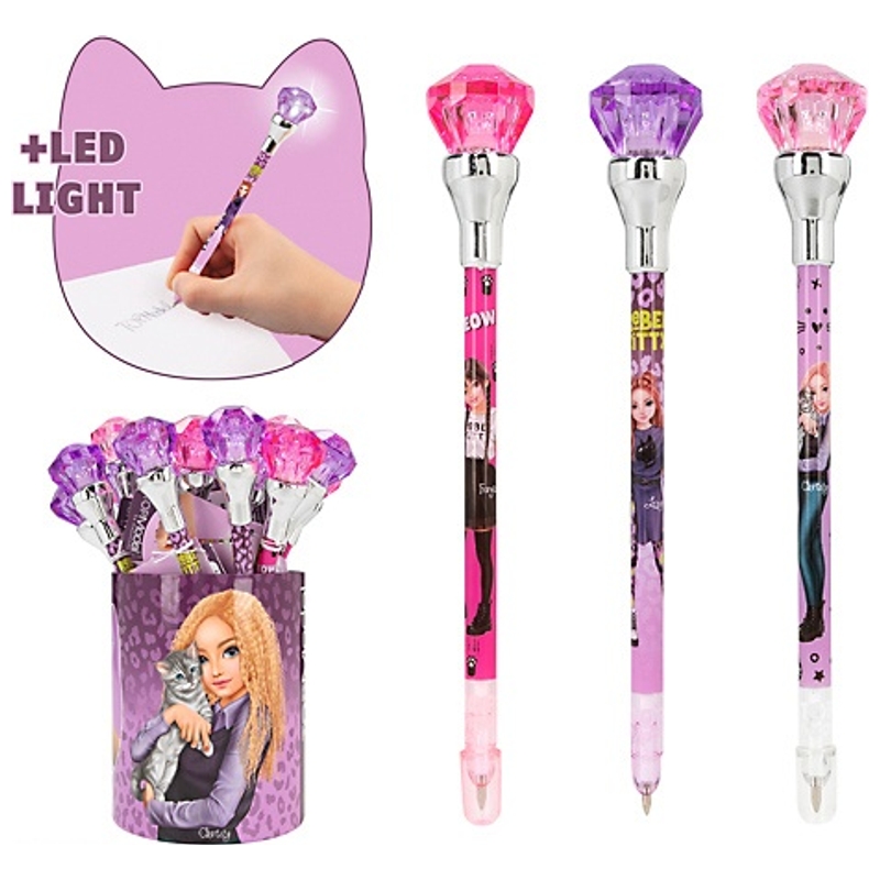 TOPModel - Stylo à Bille Lumineux Rebel Kitty - Modèle Aléatoire