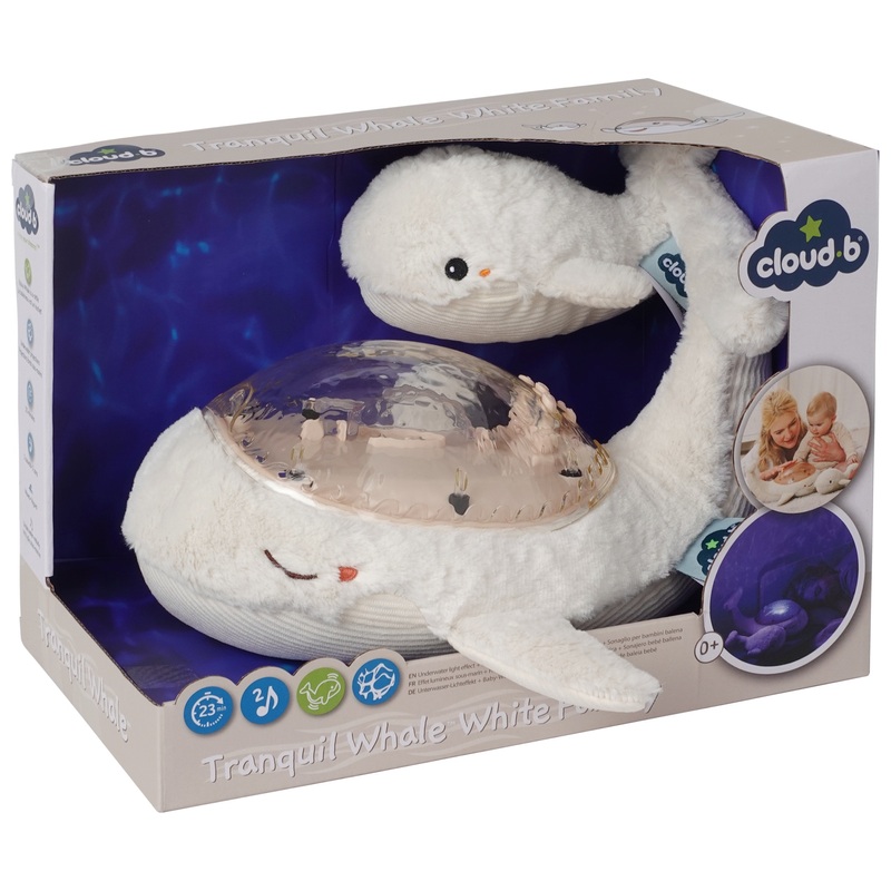 Cloud B - Peluche Veilleuse Tranquil Whale Family Blanc