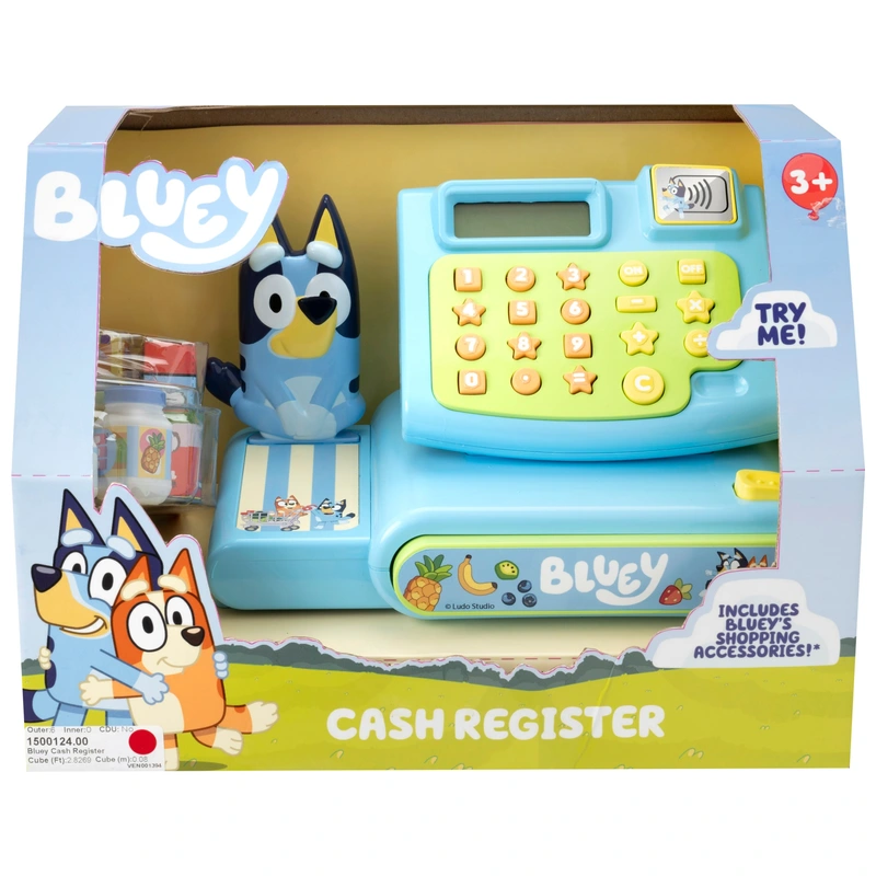 Bluey cash register buttons and scanner detail