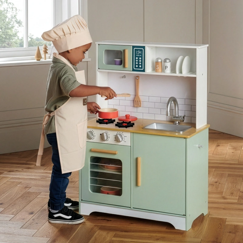 Kitchen Corner Wooden Play Kitchen UK front view