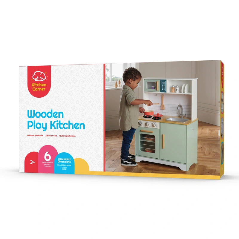 Kitchen Corner Wooden Play Kitchen UK detail shot