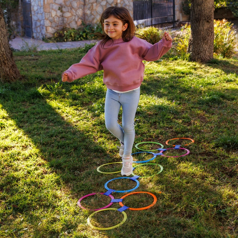 Family playing together with the ring toss set