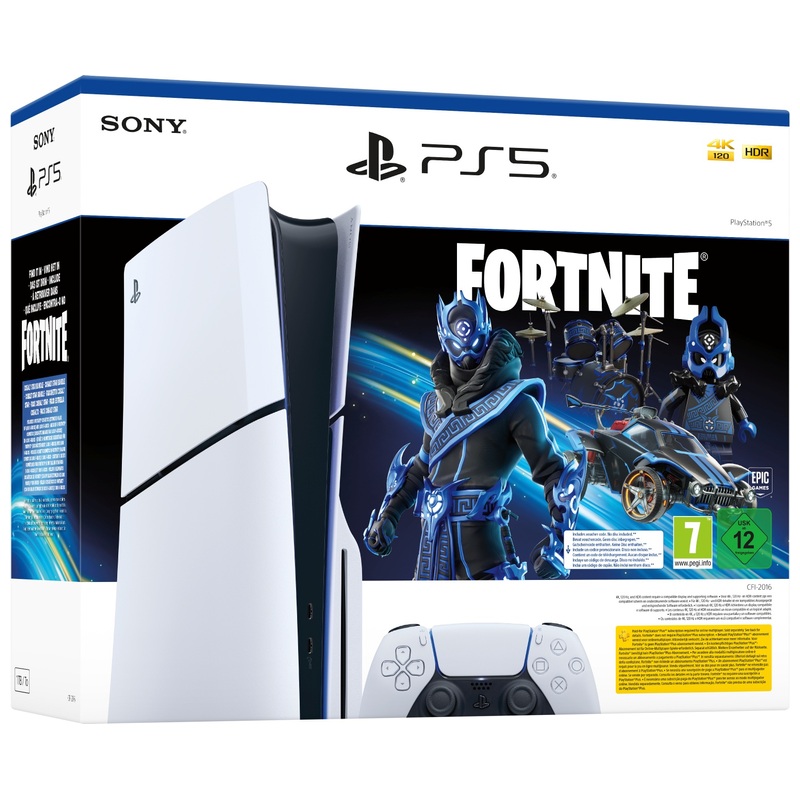 PS5 Console Fortnite Cobalt Star Bundle Disc Edition Slim wit