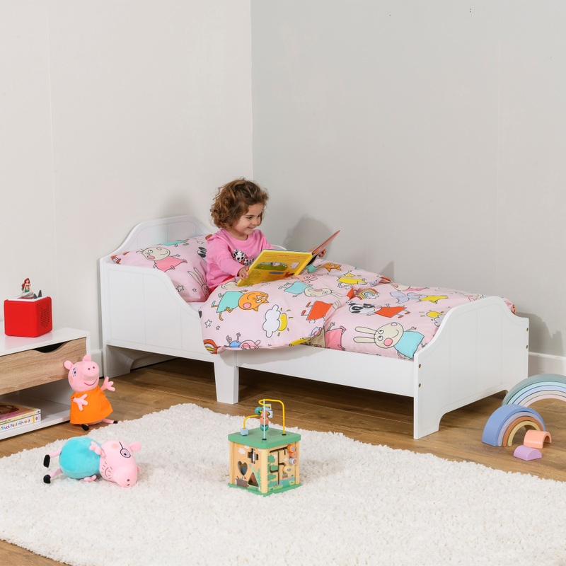 Nested Wooden Toddler Bed White Smyths Toys UK